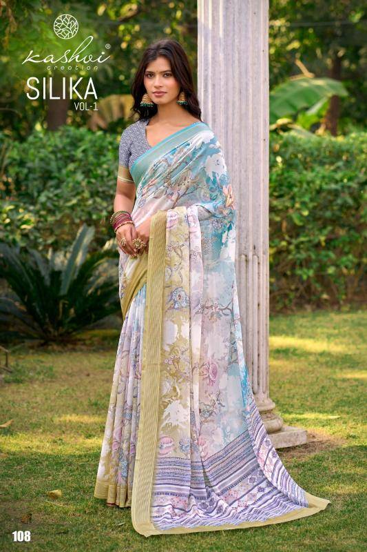 Kashvi silika vol 1 Saree wholesale market in Mumbai